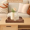 BRINJOY Scalloped Rectangular Woven Tray - Synthetic Rattan Coffee Table Tray with Handles - 3 of 4