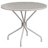 Emma and Oliver Commercial 35.25" Round Metal Garden Patio Table Set w/ 4 Round Back Chairs - 3 of 4