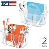 mDesign Plastic Cutlery Storage Organizer Caddy Bin Tote with Handle - Clear - 2 of 4