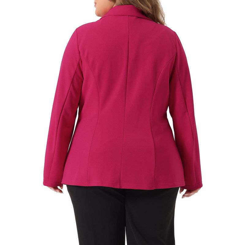 Agnes Orinda Women's Plus Size Button Down Notched Lapel Office Blazers, 4 of 6