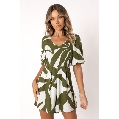 Petal And Pup Womens Matilda Romper - Olive Palm Xl : Target