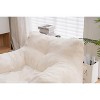 Dexmalle Cream Soft Teddy Fabric Tufted Foam Bean Bag Lazy Sofa - 4 of 4