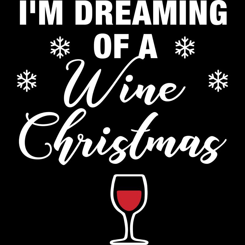 Junior's Design By Humans Dreaming of Wine Christmas T-shirt - Funny Gift for Mom By cottonnerd T-Shirt, 2 of 4
