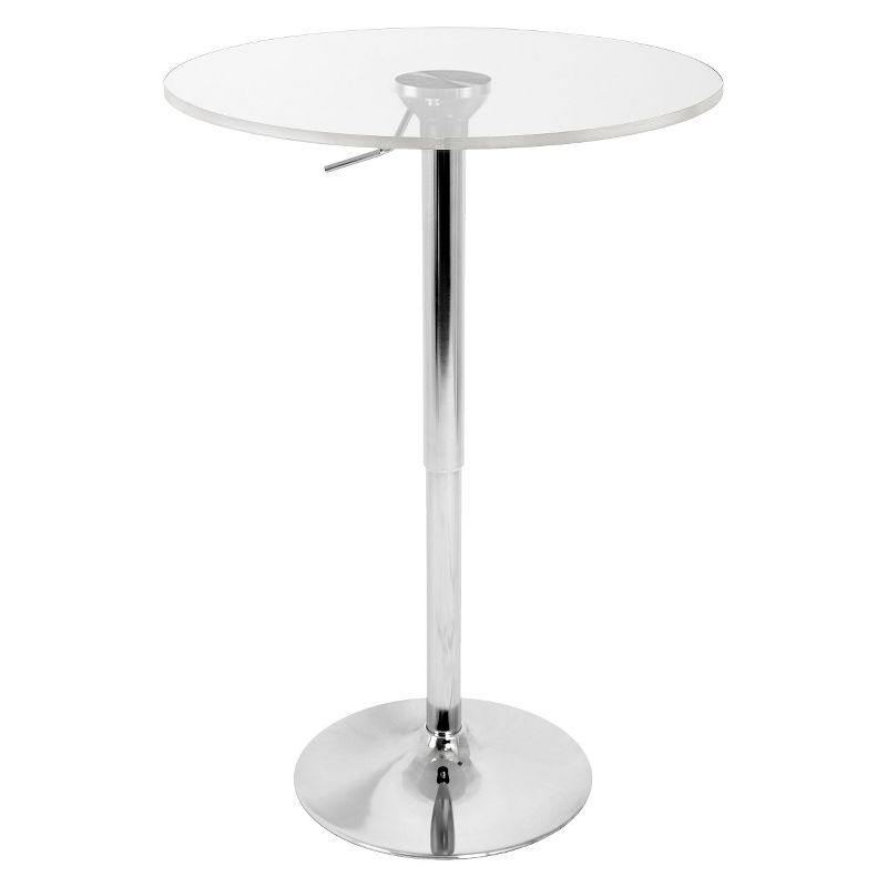 Adjustable Bar Table Acrylic/Silver/Clear - LumiSource, 1 of 5