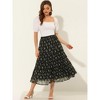 INSPIRE CHIC Women's Floral Elastic Waist Tiered Ruffle Boho Midi Skirts - 2 of 4