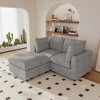 Sectional Couches for Living Room, 67 Inch Loveseat Sofa with Ottoman, Modern Chenille Fabric & Double Layer Cushions, Modular Couch for Apartment - 2 of 2