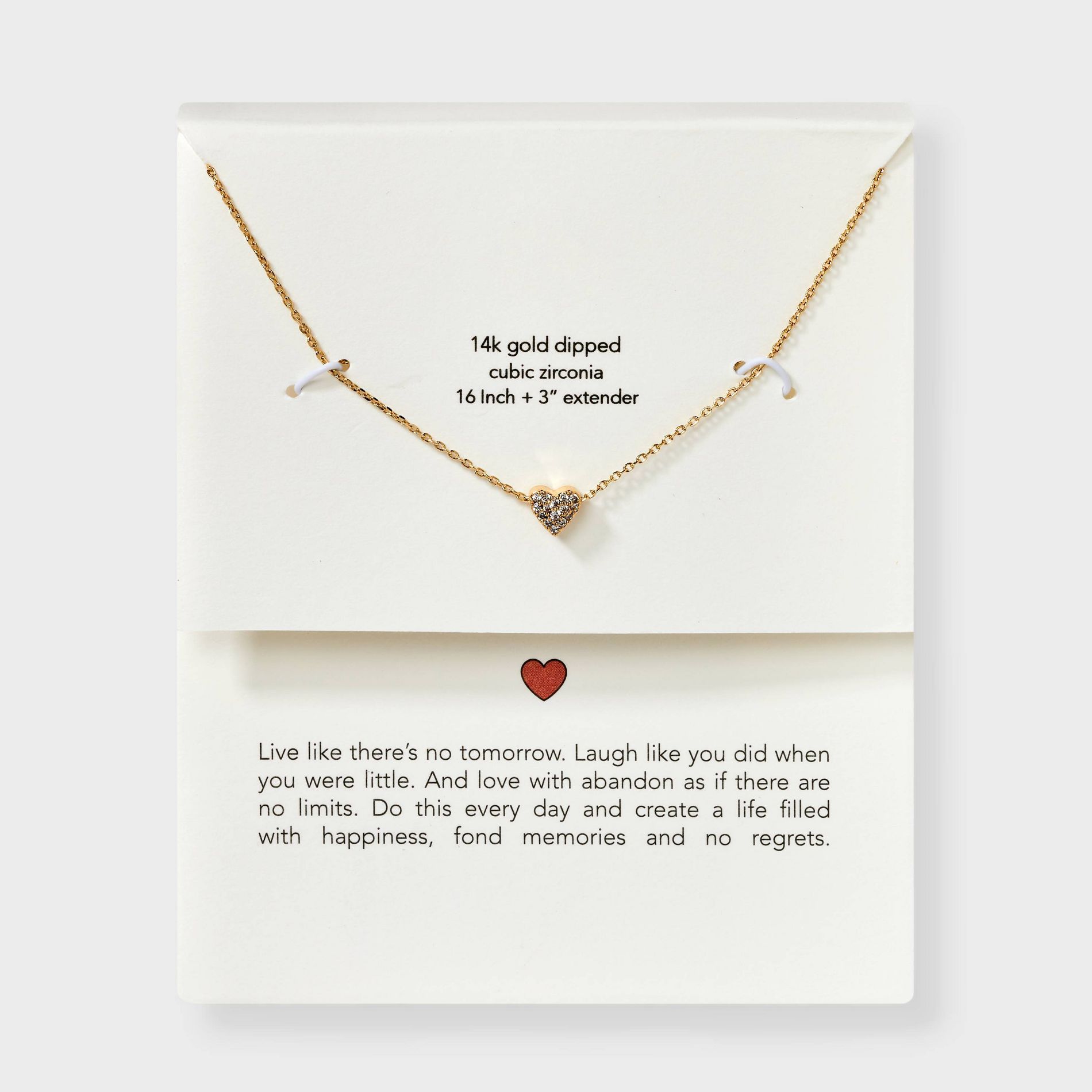Valentine's Day Silver Plated Gold Dipped Micro Pave Heart Cubic Zirconia Pendant Necklace - Gold: Nickel-Free Metal, Lobster Claw Clasp