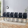 Lyngins Modern Dining Chairs with High Backrest,Upholstered Kitchen Chairs with Metal Legs,PU Chairs for Dining Room,Kitchen - 2 of 4