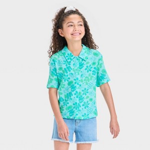 Girls' Bluey Cabana Top - Blue - 1 of 3