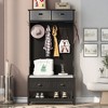NicBex 68.90"H Modern Hall Tree with Storage for Living Room - 3 of 4