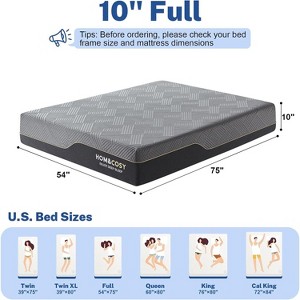 Rbied 10 Inch Full Memory Foam Firm Mattress, Luxury Cooling Gel Green Tea Mattress, Medium Firm to Firm Mattress, 75'' x 54'' - 1 of 4