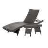 GDFStudio Olivia Outdoor Wicker Folding Armless Adjustable Chaise Lounge and Table Set - 2 of 4
