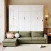 Queen Size Murphy Bed Foldable Wall Bed with Sofa and Shelves - ModernLuxe - 2 of 4