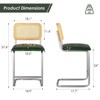 NicBex Set of 2 PU Leather Bar Stools,Counter Height Bar Stools with Rattan Back,Armless Bar Chairs for Kitchen Island,Dining Room,Home Bar - 2 of 4