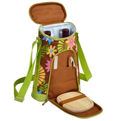 Picnic at Ascot Two Bottle Wine Cooler with Cutting Board, Knife & Corkscrew