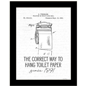 HomeRoots Correct Way to Hang Toilet Paper Black Framed Print Bathroom Wall Art - 1 of 3