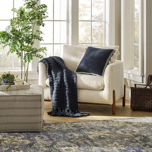 Elroy Oversized Accent Chair Cream Faux Shearling - Threshold™ with Studio McGee: Plush Polyester Upholstery, Plywood Frame - 1 of 4