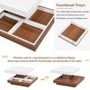 TIRAMISUBEST Modern Square 360¡ã Rotating Coffee Table with 3 Detachable Tray, 2-Tier Farmhouse Wood Center Table with Storage for Living Room - 4 of 4
