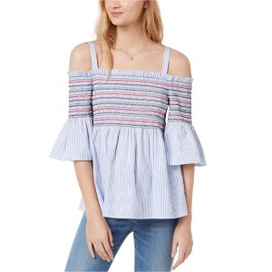 maison Jules Womens Smocked Off the Shoulder Blouse - 1 of 1