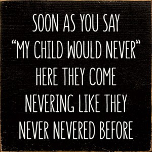 Slickblue Funny Parenting Quote Wood Wall Sign – Rustic 7x7 Home Decor for Moms and Dads, Multiple Color Options - 1 of 3