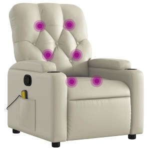 vidaXL Massage Recliner Chair for Living Room, Home Theater - Cream - 1 of 4