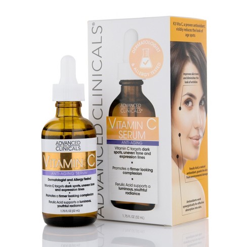 Advanced Clinicals Vitamin C Face Serum. Anti-Aging Serum for Dark Spots and Age Spots. 1.75 Fl Oz - image 1 of 4