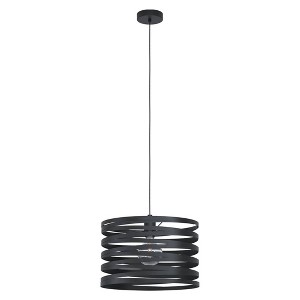 EGLO Cremella Pendant with Spiral Shade Black Finish: Contemporary Dining Room Ceiling Light, ETL Listed - 1 of 4