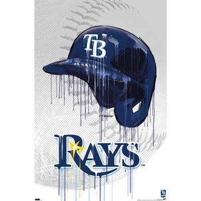 Trends International Mlb Tampa Bay Rays - Neon Helmet 23 Framed Wall Poster  Prints Black Framed Version 22.375 X 34 : Target