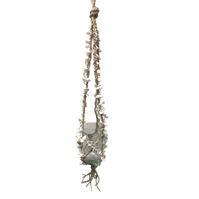 Beachcombers 27" Rope & Shell Hanging Planter Coastal Beach House Décor