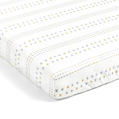 Lush Décor Soft & Plush Fitted Crib Sheet Hygge Geo Modern  - Yellow