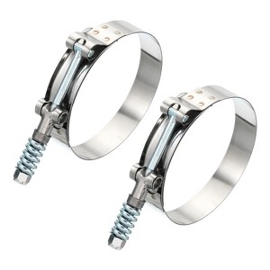 Unique Bargains 304 Stainless Steel T-Bolt Connecting Hose Clamps 2 Pcs - 1 of 4