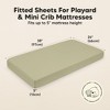 KeaBabies Mini Crib Sheets for Baby Girls, Boys, 2-Pack Soothe Pack and Play Sheets Fitted, Organic Pack N Play Mattress Sheet - 3 of 4