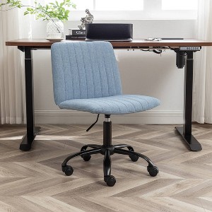 Dolonm 17.5-21.25 in. H Blue Masar Fabric Swivel Adjustable Height Office Chair, Ergonomic Dining Chair, Task Chair for Home & Office - 1 of 4