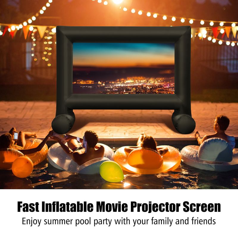 Costway 14FT\16FT\18FT\20FT Inflatable  Projector Screen Projection Outdoor Home Theater W/ Blower, 2 of 11