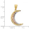 Black Bow Jewelry 14k Yellow & Rose Gold with White Rhodium D/C Crescent Moon Pendant - 4 of 4