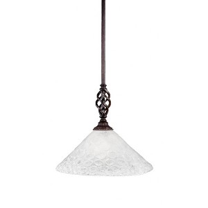 Toltec Lighting Elegante 1 - Light Pendant in  Dark Granite with 12" Italian Bubble Shade - 1 of 1