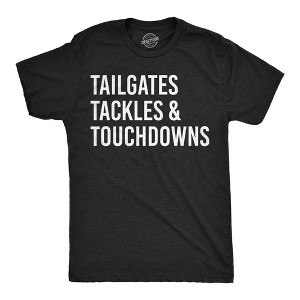 Mens Funny T Shirts Tailgates Tackles And Touchdowns Sarcastic Football Graphic Novelty Tee For Men - Crazy Dog Men's T Shirt - 1 of 4