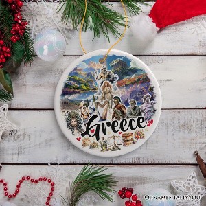 Greece Historical Landmarks and Cultural Ornament, Artistic Greek and Athens Handmade Christmas Gift and Travel Souvenir| OrnamentallyYou - 1 of 4