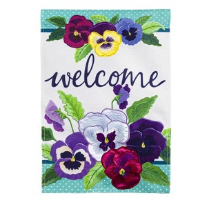 Evergreen Pansy Garden Garden Burlap Flag 12.5 x 18 Inches Indoor Outdoor Decor - 1 of 1