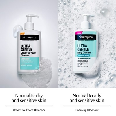 Neutrogena Ultra Gentle Daily Cleanser Foaming Formula - 8.5 fl oz: No Fragrance Added, Paraben-Free, For Normal and Sensitive Skin