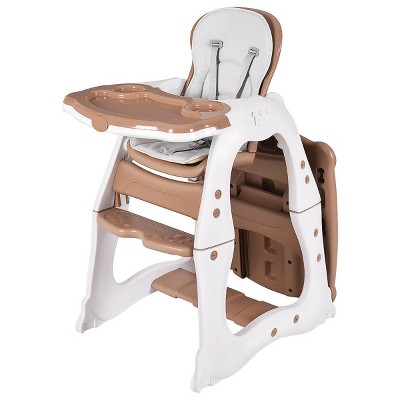 Image of Costway Baby High Chair 3 in 1 Infant Table and Chair Set Convertible Play Table Seat Booster Toddler Feeding Tray Coffee