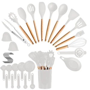 35Pcs Kitchen Cooking Utensils Set Spatula Set Baking Utensil Set Kitchen Accessories Necessities w/ Holder Egg Whisk Separator Tong Turner Spoons Cup - 1 of 4