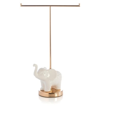 Small Elephant T-Stand  - White - Shiraleah