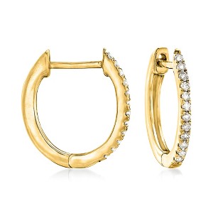 Ross-Simons 0.10 ct. t.w. Diamond Huggie Hoop Earrings in 14kt Yellow Gold - 1 of 4