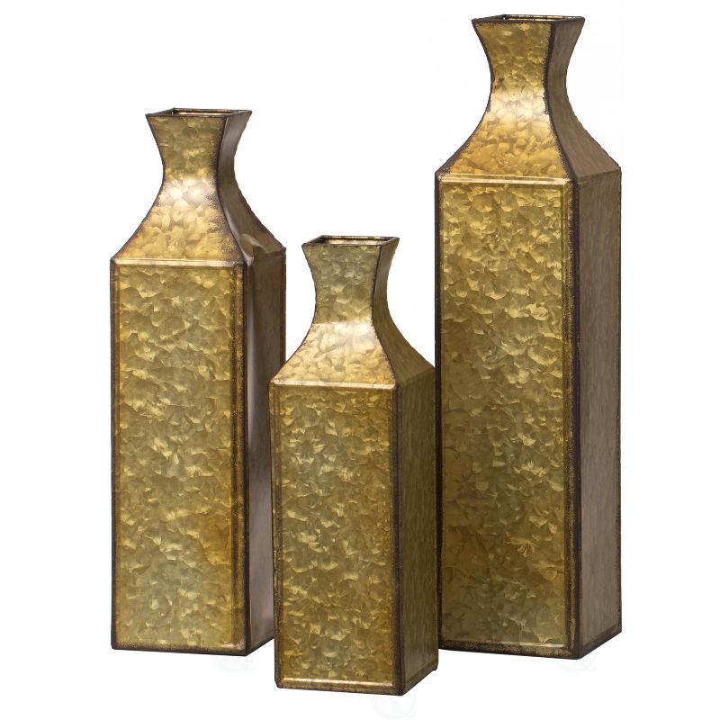 Uniquewise Decorative Antique Style Metal Bottle Shape Gold Floor Vase for Entryway, Living Room or Dining Room, Centerpiece, Elegant Statement Piece, 2 of 8