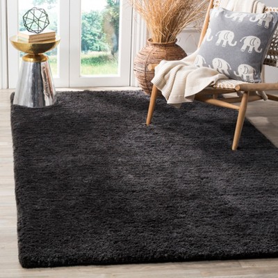 Charcoal Luxe Faux Sheepskin 8' x 10' Hand-Tufted Shag Rug