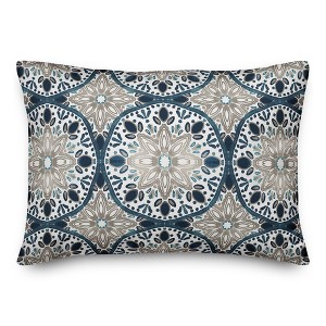 Creative Products Faded Gray Blue Medallions 14x20 Indoor / Outdoor Pillow - 1 of 4
