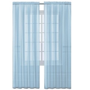 GoodGram Home 2 Pack Ultra Luxurious Semi Sheer Voile Curtains - Baby Blue - 1 of 3