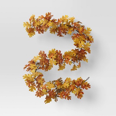 Fall Oak Leaf Artificial Garland - Threshold™