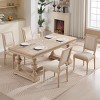 Elegant Wood Dining Chairs Set of 2 with Upholstered Seat and Square Backrest, Solid Wood Dining Chairs for Kitchen or Living Room – The Pop Home - 3 of 4